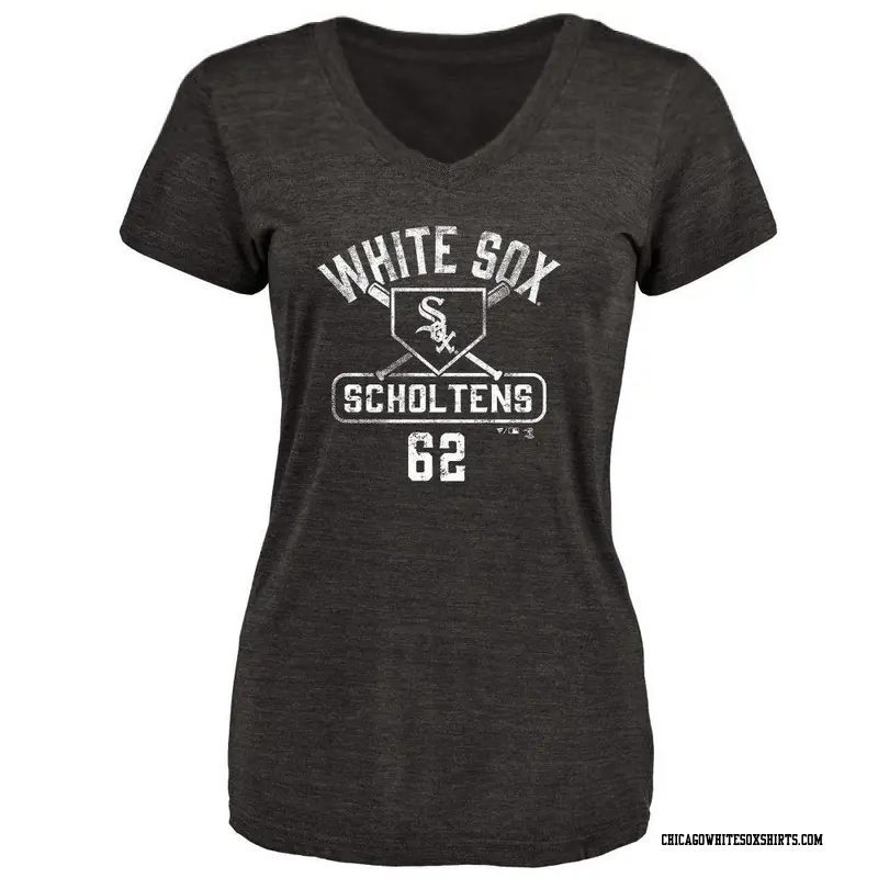 Women's Chicago White Sox ＃62 Jesse Scholtens Black Branded Base Runner T-Shirt