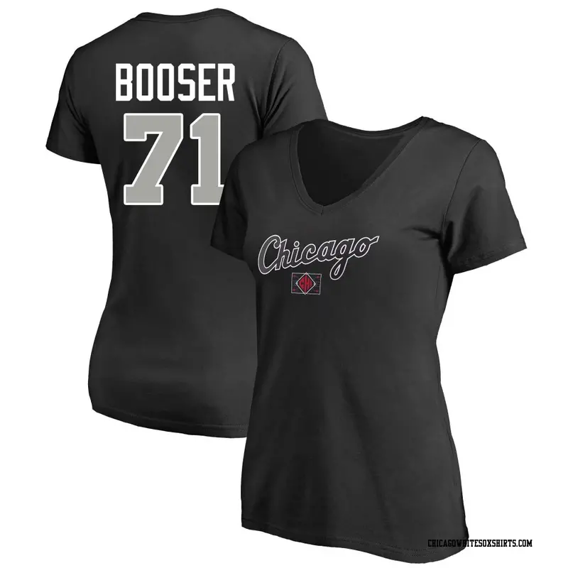 Women's Chicago White Sox ＃71 Cam Booser Black 2025 City Connect Word Name & Number T-Shirt