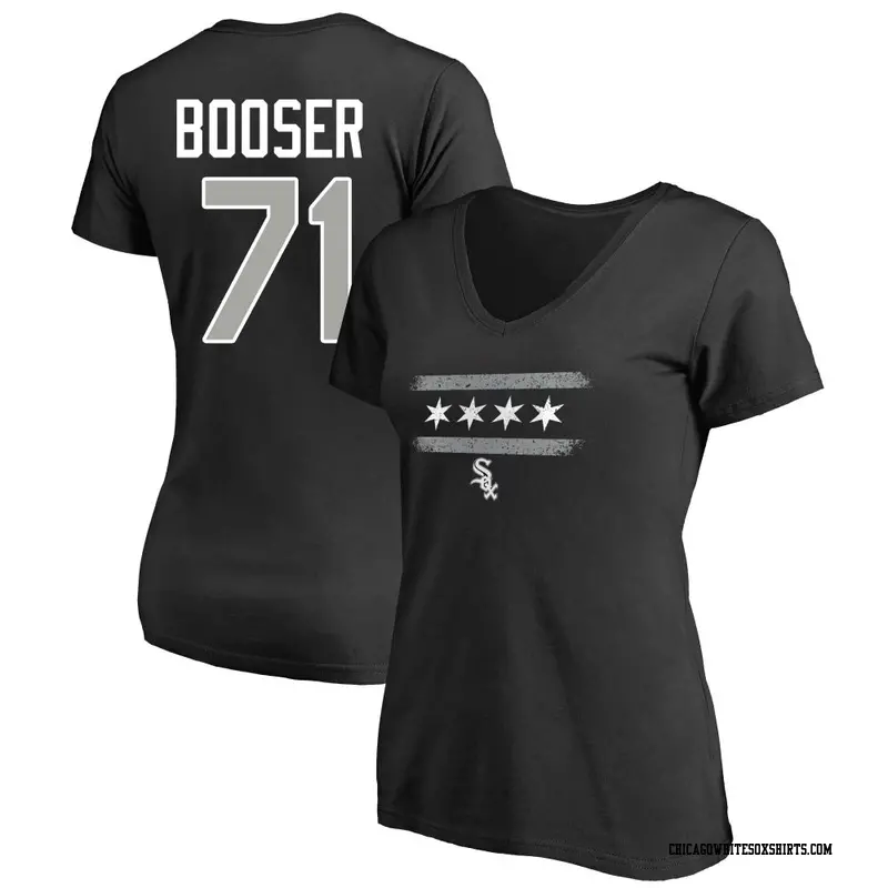 Women's Chicago White Sox ＃71 Cam Booser Black Adrenaline Name & Number T-Shirt