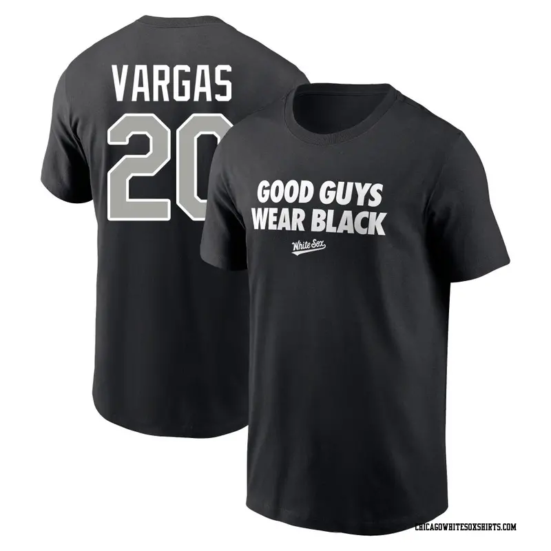 Youth Chicago White Sox ＃20 Miguel Vargas Black Rally Rule Name & Number T-Shirt