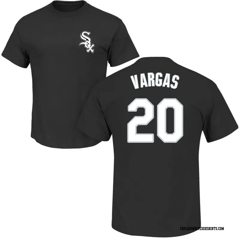 Youth Chicago White Sox ＃20 Miguel Vargas Black Roster Name & Number T-Shirt