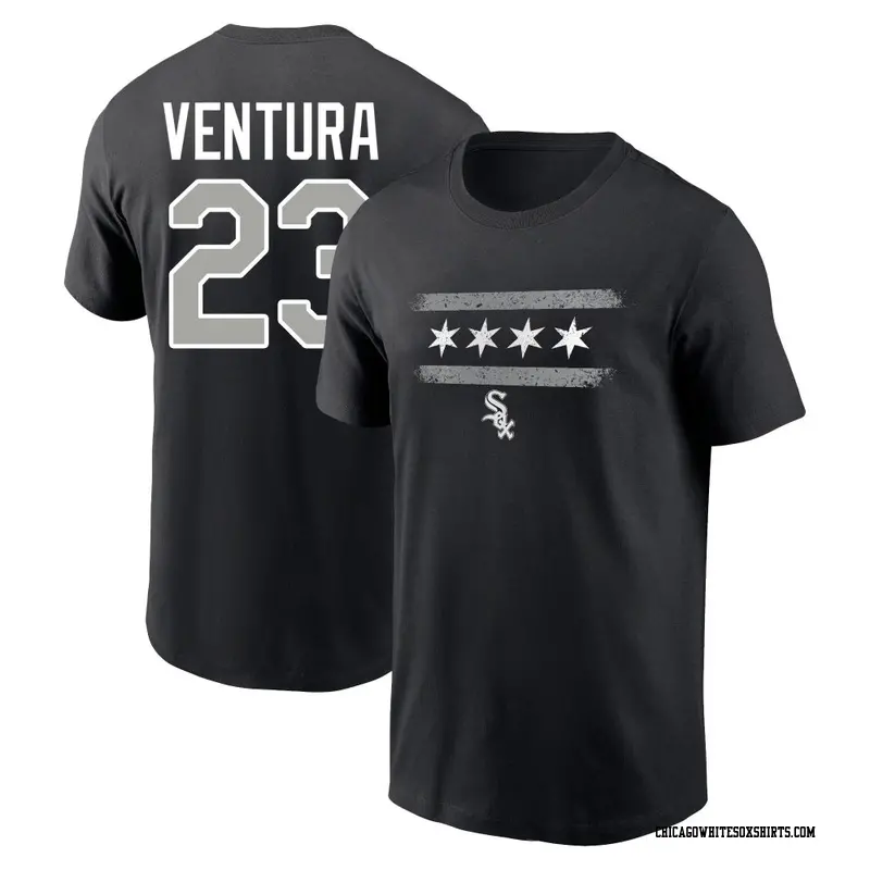 Youth Chicago White Sox ＃23 Robin Ventura Black Adrenaline Name & Number T-Shirt