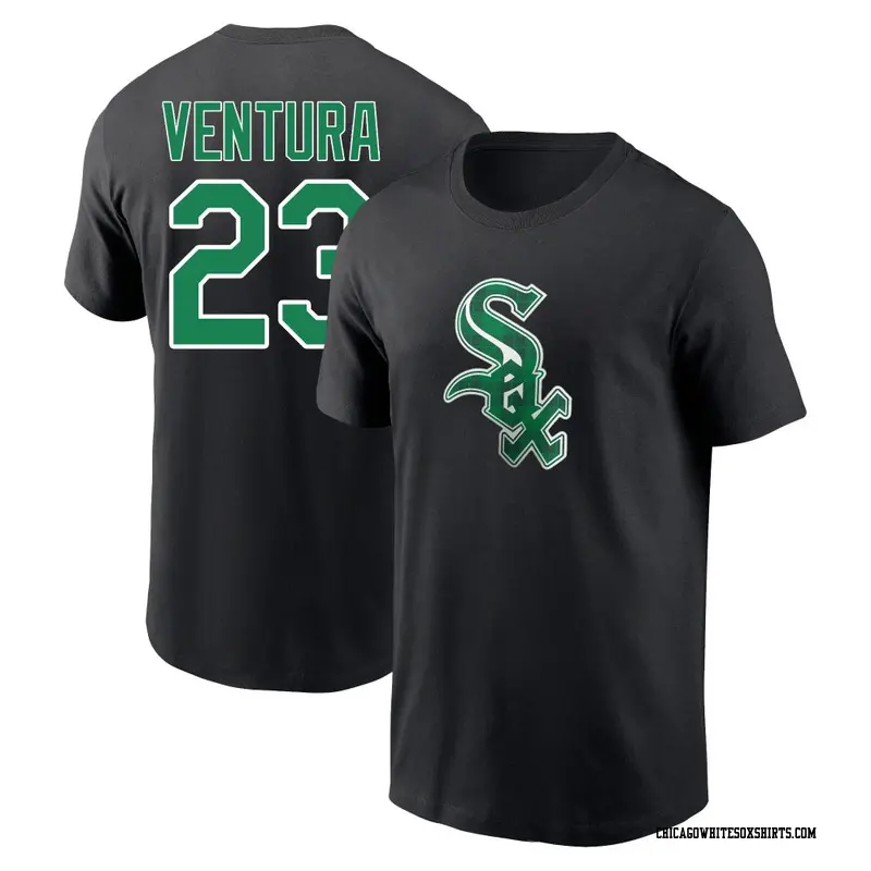 Youth Chicago White Sox ＃23 Robin Ventura Black Emerald Plaid Name & Number T-Shirt