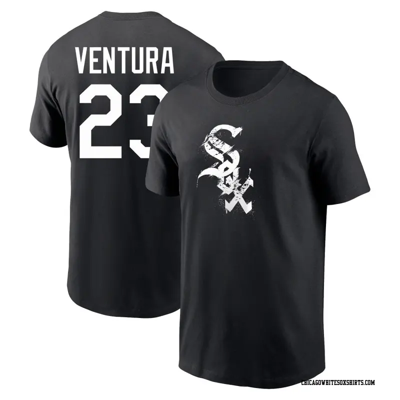 Youth Chicago White Sox ＃23 Robin Ventura Black Splatter Name & Number T-Shirt