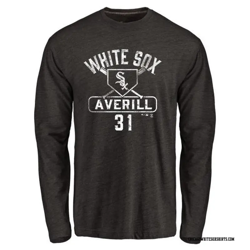 Youth Chicago White Sox ＃31 Earl Averill Black Branded Base Runner Long Sleeve T-Shirt